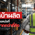 หัวหน้าผลิตกำลังควบคุมสายการผลิตและบริหารทีมงานในโรงงาน