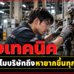 ช่างเทคนิคกำลังซ่อมบำรุงระบบไฟฟ้าในโรงงานอุตสาหกรรม